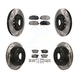 [Front+Rear] 2013-2018 Acura RDX Performance Drilled & Slotted Brake Rotor & Ceramic Pads Kit For Max Braking