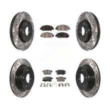 Load image into Gallery viewer, Front Rear Coated Drilled Slot Disc Brake Rotor Ceramic Pad Kit For Honda Accord