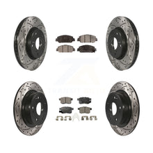 Load image into Gallery viewer, Front Rear Coated Drilled Slot Disc Brake Rotor Ceramic Pad Kit For Honda Accord