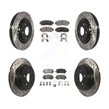 Charger l&#39;image dans la galerie, [Front+Rear] 2015-2017 Honda Odyssey Performance Drilled &amp; Slotted Brake Rotor &amp; Ceramic Pads Kit For Max Braking