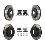 Front Rear Drilled Slot Brake Rotor Ceramic Pad Kit For Nissan Pathfinder Murano
