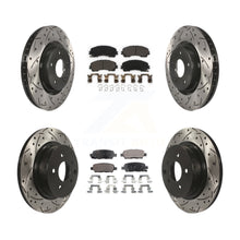 Charger l&#39;image dans la galerie, [Front+Rear] 2016-2017 INFINITI QX50 Performance Drilled &amp; Slotted Brake Rotor &amp; Ceramic Pads Kit For Max Braking