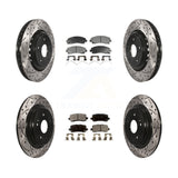 [Front+Rear] 2015-2020 Acura TLX Performance Drilled & Slotted Brake Rotor & Ceramic Pads Kit For Max Braking