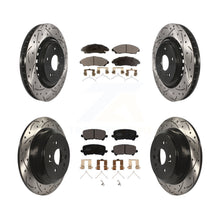 Charger l'image dans la galerie, [Front+Rear] 2014-2016 Acura MDX Performance Drilled &amp; Slotted Brake Rotor &amp; Ceramic Pads Kit For Max Braking