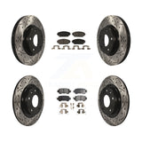 [Front+Rear] 2016-2018 Mazda CX-3 AWD Performance Drilled & Slotted Brake Rotor & Ceramic Pads Kit For Max Braking