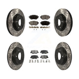 Front Rear Drilled Slot Disc Brake Rotors Ceramic Pad Kit For Mazda 3 Sport 2.5L
