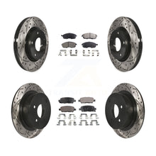 Load image into Gallery viewer, Front Rear Coated Drill Slot Disc Brake Rotors Ceramic Pad Kit For Nissan Sentra