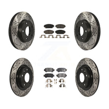 Charger l&#39;image dans la galerie, [Front+Rear] 2016-2018 Mazda CX-3 FWD Performance Drilled &amp; Slotted Brake Rotor &amp; Ceramic Pads Kit For Max Braking