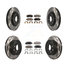Load image into Gallery viewer, Front Rear Coated Drilled Slot Disc Brake Rotors Ceramic Pad Kit For Nissan LEAF