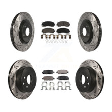 Load image into Gallery viewer, Front Rear Coated Drilled Slot Disc Brake Rotor Ceramic Pad Kit For Nissan Rogue