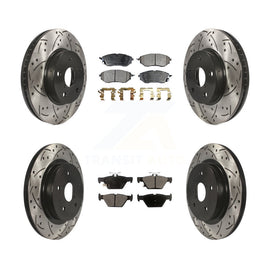 [Front+Rear] 2015 Subaru Legacy 2.5L Performance Drilled & Slotted Brake Rotor & Ceramic Pads Kit For Max Braking