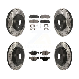 [Front+Rear] 16-19 Subaru Legacy 2.5L Performance Drilled & Slotted Brake Rotor & Ceramic Pads Kit For Max Braking