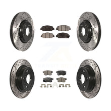 Load image into Gallery viewer, Front Rear Coated Drilled Slot Disc Brake Rotor Ceramic Pad Kit For Honda Accord