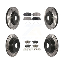 Load image into Gallery viewer, Front Rear Coated Drilled Slot Disc Brake Rotor Ceramic Pad Kit For Honda Accord