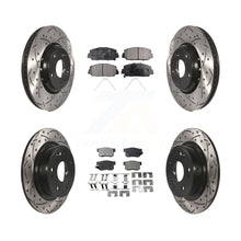 Load image into Gallery viewer, [Front+Rear] 2017-2022 Acura ILX Performance Drilled &amp; Slotted Brake Rotor &amp; Ceramic Pads Kit For Max Braking