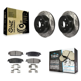 Rear Drill Slot Brake Rotors Ceramic Pad Kit For Chevrolet Silverado 1500 GMC XL