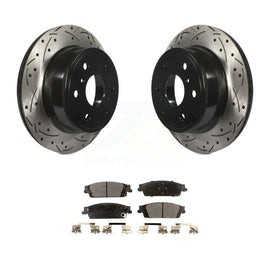 Rear Drill Slot Brake Rotors Ceramic Pad Kit For Chevrolet Silverado 1500 GMC XL
