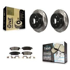 Rear Drill Slot Brake Rotors Ceramic Pad Kit For Chevrolet Silverado 1500 GMC XL