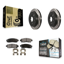 Charger l'image dans la galerie, Rear Drilled Slot Brake Rotors Ceramic Pad Kit For Chevrolet Traverse GMC Acadia