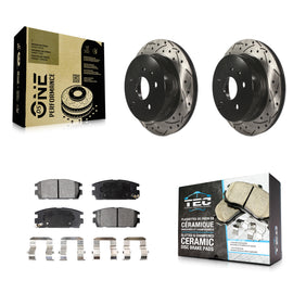 Rear Drilled Slot Brake Rotors Ceramic Pad Kit For Chevrolet Equinox GMC Terrain