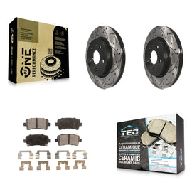 Rear Drilled Slot Brake Rotors Ceramic Pad Kit For Chevrolet Malibu Buick Impala