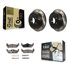 Load image into Gallery viewer, Rear Drill Slot Disc Brake Rotors Ceramic Pad Kit For Ford F-150 Lincoln Mark LT