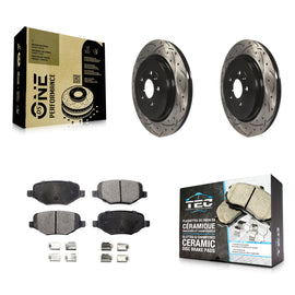 Rear Drill Slot Brake Rotor Ceramic Pad Kit For Ford Explorer Police Interceptor