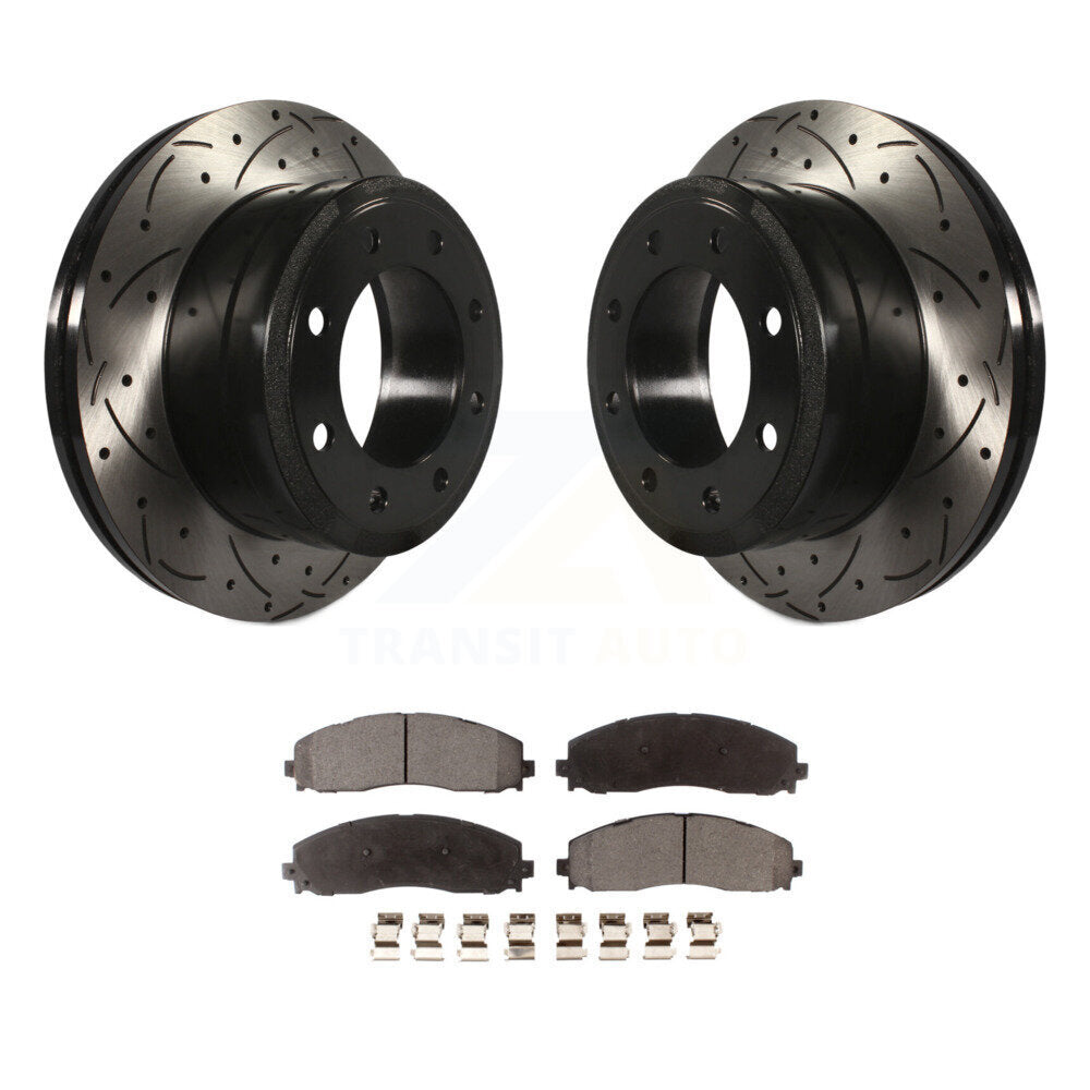 Kit de plaquettes en céramique pour Rotor de frein à disque, fente de perçage arrière, pour Ford F-250 Super Duty F-350 