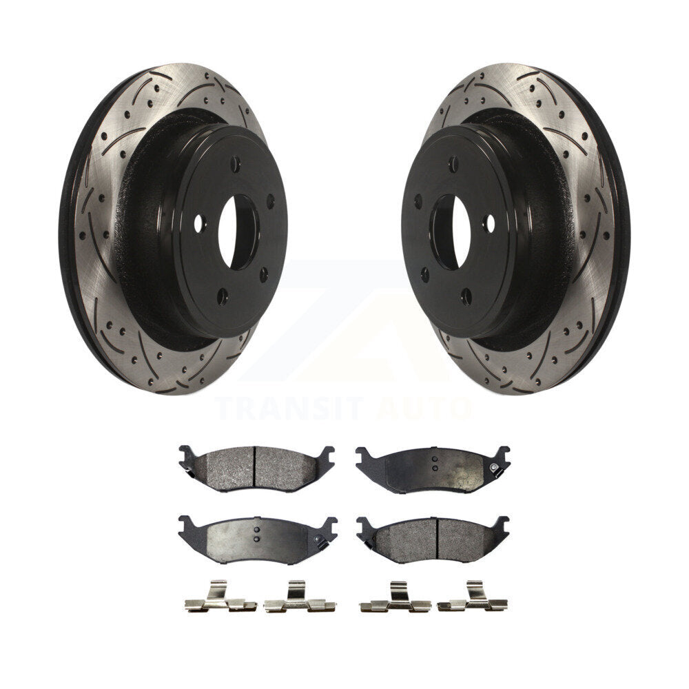 Kit de plaquettes en céramique pour rotors de frein à disque fendus, revêtement arrière, pour Dodge Ram 1500 