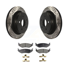 Rear Drilled Slot Brake Rotor Ceramic Pad Kit For Ram 1500 Dodge Durango Classic