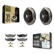 Charger l'image dans la galerie, Kit de plaquettes en céramique pour Rotor de frein à fente arrière, pour Ram 1500 Dodge Durango Classic 