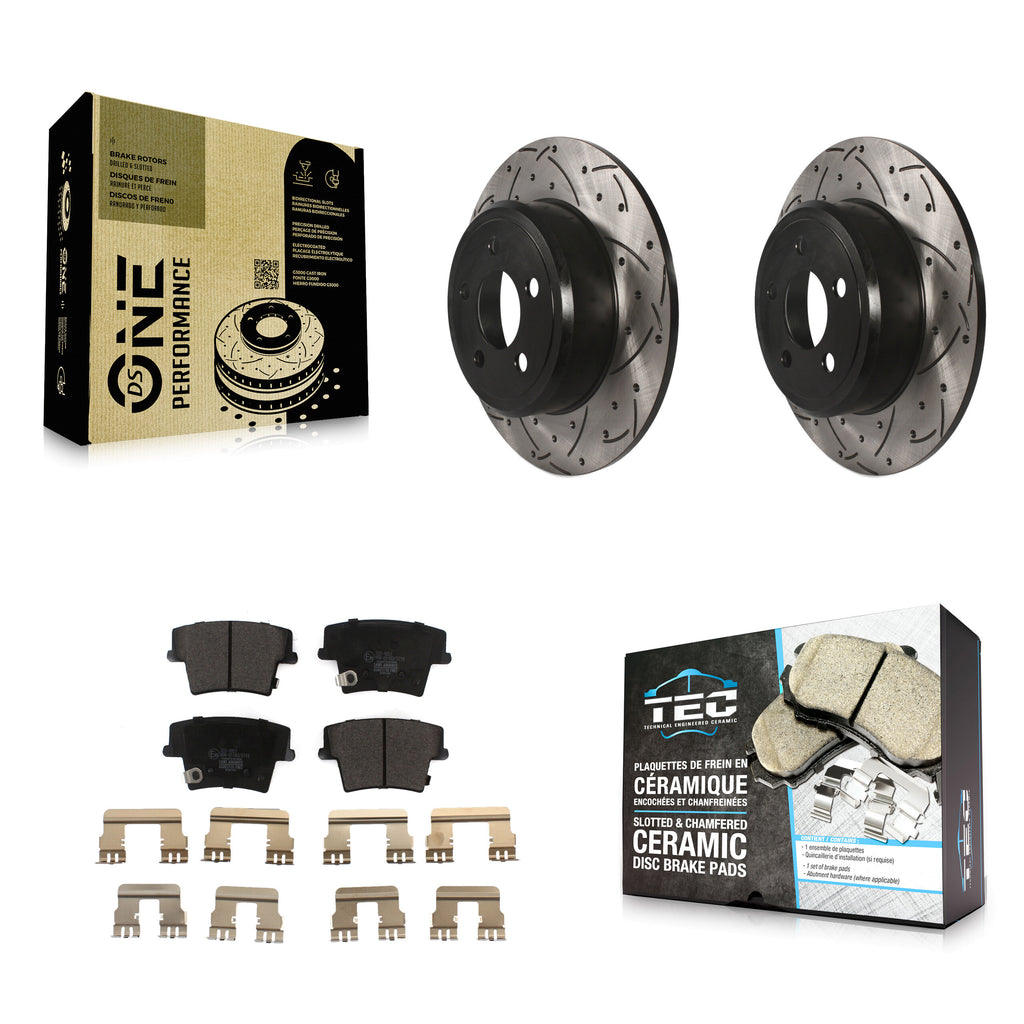 Kit de plaquettes en céramique pour Rotors de frein à disque, fente de perçage arrière, pour Dodge Charger Chrysler 300 