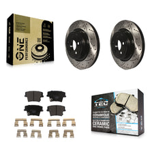 Load image into Gallery viewer, Rear Coated Drill Slot Disc Brake Rotor Ceramic Pad Kit For Dodge Charger Magnum