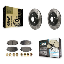 Load image into Gallery viewer, Rear Coated Drill Slot Disc Brake Rotors Ceramic Pad Kit For Dodge Grand Caravan