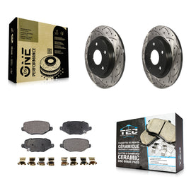 Rear Drilled Slot Brake Rotor Ceramic Pad Kit For Dodge Grand Caravan Chrysler &