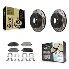 Charger l'image dans la galerie, Rear Drill Slot Brake Rotors Ceramic Pad Kit For Nissan Rogue Sport INFINITI G35
