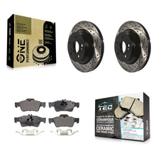 Charger l'image dans la galerie, Rear Drill Slot Brake Rotor Ceramic Pad Kit For Mercedes-Benz E350 E320 E500 E63