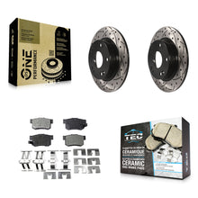 Charger l'image dans la galerie, Rear Drilled Slot Disc Brake Rotor Ceramic Pad Kit For Honda Civic Acura ILX CSX