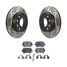 Charger l&#39;image dans la galerie, Rear Drill Slot Brake Rotors Ceramic Pad Kit For Volkswagen Jetta Rabbit Audi A3