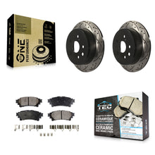 Load image into Gallery viewer, Rear Coated Drilled Slotted Disc Brake Rotor And Ceramic Pad Kit For Lexus IS250