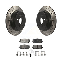 Charger l&#39;image dans la galerie, Rear Drilled Slot Brake Rotors Ceramic Pad Kit For Honda Odyssey Pilot Acura MDX