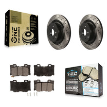 Charger l'image dans la galerie, Rear Drilled Slot Brake Rotor Ceramic Pad Kit For INFINITI G37 Nissan 370Z Q60 Z