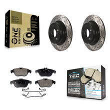 Charger l'image dans la galerie, Rear Drilled Slot Brake Rotor &amp; Ceramic Pad Kit For Mercedes-Benz C300 C250 C230