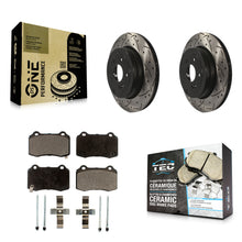 Load image into Gallery viewer, Rear Coat Drill Slot Disc Brake Rotors Ceramic Pad Kit For Hyundai Genesis Coupe