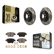 Charger l'image dans la galerie, Rear Drilled Slot Brake Rotor Ceramic Pad Kit For Volkswagen Jetta Passat Beetle