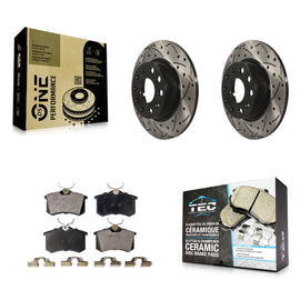 Rear Coat Drill Slot Disc Brake Rotor Ceramic Pad Kit For Volkswagen Beetle Golf