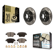 Load image into Gallery viewer, Rear Drilled Slot Disc Brake Rotor Ceramic Pad Kit For Volkswagen Beetle GTI Eos
