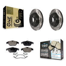 Charger l'image dans la galerie, Rear Drilled Slot Brake Rotor &amp; Ceramic Pad Kit For Mercedes-Benz E350 C250 C300