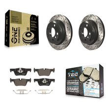 Charger l'image dans la galerie, Rear Drilled Slot Brake Rotor Ceramic Pad Kit For BMW 328i xDrive 320i 330i 428i