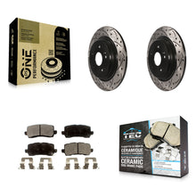 Load image into Gallery viewer, [Rear] 2015-2020 Acura TLX Performance Drilled &amp; Slotted Brake Rotor &amp; Ceramic Pads Kit For Max Braking
